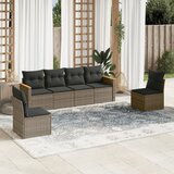 Maison Chic Seti vrtnega pohištva - Vrtna garnitura - Vrtni pohištvo set 6-delna z blazinami siv poli ratan, (21804050) | Shoptok.si