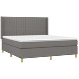  Box spring postelja z vzmetnico LED temno siva 160x200 cm blago, (20937219) | Shoptok.si