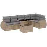 Maison Chic Seti vrtnega pohištva - Vrtna garnitura - Vrtni pohištvo set 7-delna z blazinami bež poli ratan, (21804856) | Shoptok.si