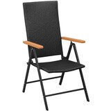 The Living Store Vrtni stoli 2 kosa poli ratan črne barve - Vrtni Stol, (21461259) | Shoptok.si