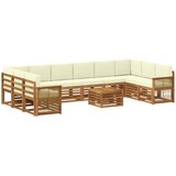 vidaXL Zunanja garnitura za sedenje z blazino 8 pcs Naravna in smetana, (5000270154) | Shoptok.si