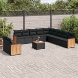  12-dijelni set vrtnih sofa od poliratana s jastucima crni | shoptok.hr