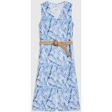 Marisse Blue Linen Dress With A Belt | shoptok.hr