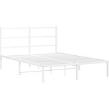  Metalni okvir za krevet s uzglavljem bijeli 140 x 190 cm | shoptok.hr