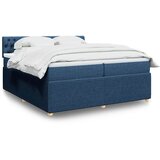  Krevet s oprugama i madracem plavi 200 x 200 cm od tkanine | shoptok.hr