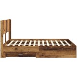  Krevetna konstrukcija s pohranom i uzglavljem Staro drvo Smeđa 120 x 190 cm | Shoptok.si