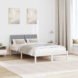 vidaXL Okvir kreveta s uzglavljem Bijela i svijetlosiva 120 x 200 cm | shoptok.hr