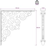  Nosači za zidne police 2 kom. Antič White 9 5 x 9 5 x 3 cm - antično bijela 10 x 10 cm 2 | shoptok.hr