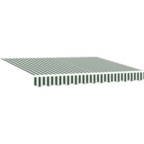vidaXL Ručno upravljiva uvlačiva tenda s LED zelenom i bijelom 300x250 cm, Tenda zamjenska tkanina za okvir 3x2.5 m zelena i bijela | shoptok.hr