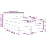 Krevet s oprugama s madracem taupe 140x200 cm tkanina | shoptok.hr