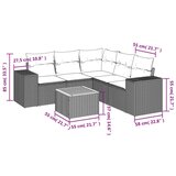  6-dijelni set vrtnih sofa od poliratana s jastucima sivi | shoptok.hr