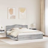  Krevetna konstrukcija Siva Sonoma 180 x 200 cm Inženjersko Drvo 206 x 183 x 90 cm | Shoptok.si