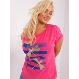 Fashion Hunters Dark pink blouse plus size with print | shoptok.hr