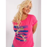 Fashionhunters Dark pink blouse plus size with print