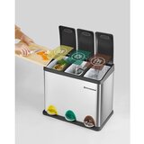 Songmics Koš za smeti 3v1, 3x 8 L, srebrn | Shoptok.si