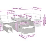 vidaXL 9-dijelni set vrtnih sofa s jastučićima Crni poli ratan | shoptok.hr