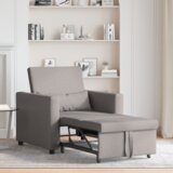 vidaXL 3-v-1 enojni kavč ležišče konvertibilna taupe tkanina | Shoptok.si
