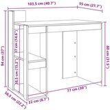 vidaXL Pisarniška pisalna miza sonoma hrast 103,5x56,5x94 cm inž. les | Shoptok.si