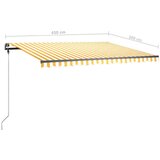  Ročno zložljiva tenda z LED lučkami 450x300 cm rumena in bela, (20729129) | Shoptok.si