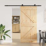 vidaXL Klizna vrata s priborom za montažu 80 x 210 cm masivna borovina | shoptok.hr
