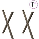  Noge za blagovaonski stol u obliku slova X, 2 kom, prirodni čelik, 70 x (72-73) cm, čelik | shoptok.hr