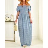 Resti Blue women's patterned midi dress - Clothing | Shoptok.si