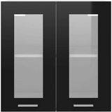 vidaXL Viseći stakleni ormarić crni 60 x 31 x 60 cm od iverice | shoptok.hr