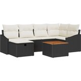  Set od 7 komada vrtne sofe s jastucima crni poli ratan | shoptok.hr