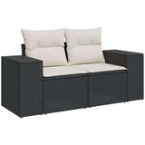  7-dijelni set vrtnih sofa od poliratana s jastucima crni | shoptok.hr