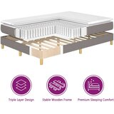  Krevet s opruga kutije Sivo-smeđa 90 x 200 cm tkanina | shoptok.hr