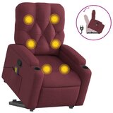 Maison Chic masažni naslanjač - Relax naslanjač s funkcijo vstajanja vinsko rdeče blago, (22061518) Cene