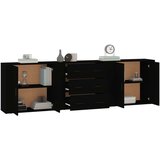  Komode crna 3 kom od konstruiranog drva | shoptok.hr