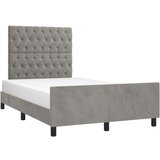  Posteljni okvir z vzglavjem svetlo siv 120x200 cm žamet, (20794902) | Shoptok.si