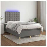 Krevet box spring s madracem LED tamnosivi 120 x 200 cm tkanina | shoptok.hr
