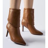 Gemre Brown insulated stiletto ankle boots Cipresso | Shoptok.si
