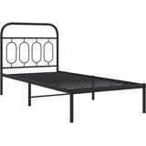  Metalni okvir za krevet s uzglavljem crni 90x190 cm | shoptok.hr