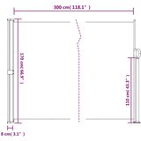  Zložljiva stranska tenda bež 170x300 cm | Shoptok.si