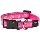 Rogz scooter klasična ogrlica za pse pink paw, m, 260-400/16mm, roze Cene