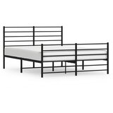 The Living Store Kovinski posteljni okvir z vzglavjem in vznožjem črn 135x190 cm - Posteljni Okvir, (21529104) | Shoptok.si