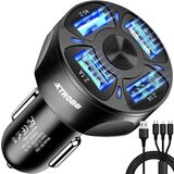 4x USB 3.0 brzi auto punjač 12-32V sa LED 3A + kabel za punjenje  4x USB 3.0 brzi auto punjač 12-32V sa LED 3A + kabel za punjenje Slike