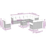 vidaXL 11-dijelni set vrtnih sofa od poliratana s jastucima bež | shoptok.hr