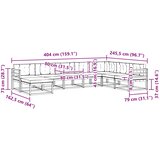  Set vanjskih sofa 8 kom. Prirodna i krem Smeđa 404 x 245,5 x 73 cm | shoptok.hr