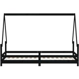  Otroški posteljni okvir črn 80x200 cm trdna borovina, (20916940) | Shoptok.si