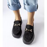 Gemre Black loafers with buckle and rhinestones Gaiola | Shoptok.si