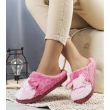 Gemre Dark Pink Soft Slippers Lucky Teddy Cene