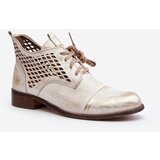 Zazoo 2878 Low Cutout Leather Women's Boots Silver Cene
