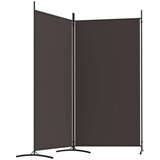 Sobna pregrada s 2 panela smeđa 175 x 180 cm od tkanine | shoptok.hr