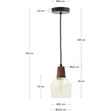 Kave Home Zelena/v temni naravni barvi viseča svetilka s steklenim senčilom ø 13,5 cm Silex – | Shoptok.si