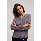 Moodo Patterned blouse with V-neck Cene