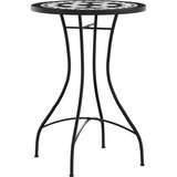 vidaXL Bistro set s mozaikom crno-bijeli od željeza i keramike | shoptok.hr